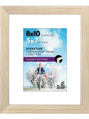Americanflat Doğal Meşe 8X10 Resim Çerçevesi - Mat ile 5x7 Çerçeve Olarak Veya 8X10 Mat Olmadan Kullanılır - Kırılmaya Dayanıklı Camlı Tasarlanmış Ahşap, Duvar ve Masa Üstü Için Yatay ve Dikey