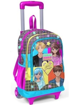 Işıklı Tekerlekli Çekçek Okul ve Seyahat Çantası Kız Çocuk Gri