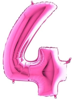 Fuşya Pembe Folyo Rakam Balon 100 cm 4