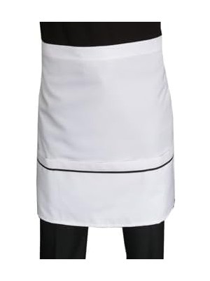 Cepli Önlük Biyeli Kısa Belden Beyaz