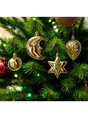 Yılbaşı Karışık Süs Gold 10LU