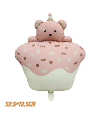 Retro Pastel Kek Folyo Balon Pembe 52.5-72.5 cm