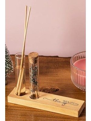 Doğum Günü Hediyesi Mottolu Çiçekli Dekoratif Set - Bambu Oda Kokusu Şişesi