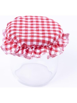 Kavanoz Kapak Süsü, Küçük Kareli Kırmızı 12 Adet