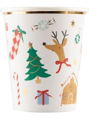 - Jolly Christmas Cups - Yeni Yıl Bardaklar (8'li)