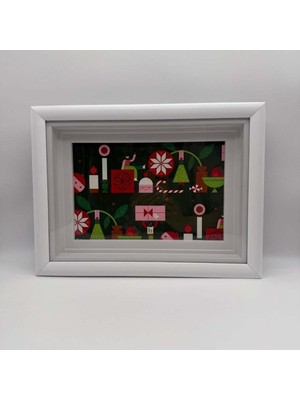 Mare Accessories Geometrik Desenli Yılbaşı Temalı Tasarımlı Dikdörtgen Dekoratif Çerçeve