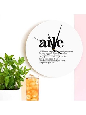 Aile Kelime Anlamlı Duvar Saati