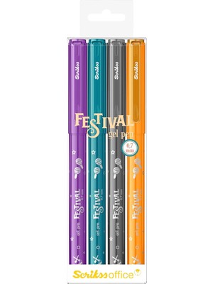 Festival Jel Kalem 0.7 mm Vivid Renkler 4'lü Blıster - 2