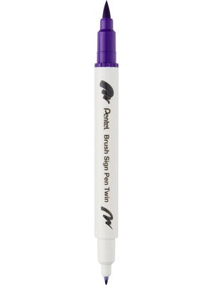 Brush Sing Pen Çift Taraflı Fırça Uçlu Kalem Mor