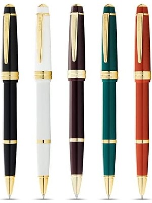 Bailey Light Tükenmez Kalem (Çizgi Kalınlığı F, Yazı Rengi: Siyah, Hediye Paketi Dahil) Beyaz Boya Altın Renkli Kaplamalı