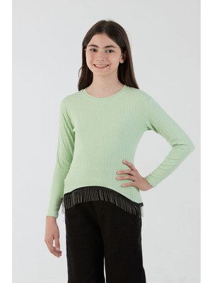 FullaModa Fitilli Likralı Beli Zincirli Kız Çocuk Body