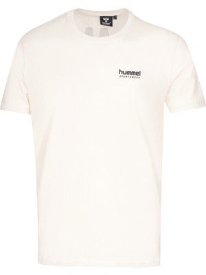 Hummel Trinar Erkek Ekru Yuvarlak Yaka Tişört