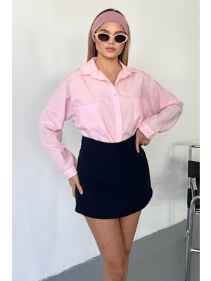 Jee Lee Kadın Çift Cepli Uzun Kollu Gömlek Pembe - 26Y 2013