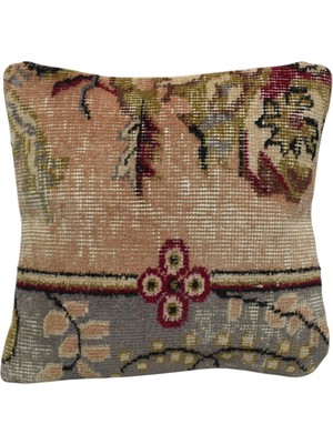 Zehra Abla Halı Vintage El Dokuma Dekoratif Halı Kırlent Yastık Kılıfı 6829