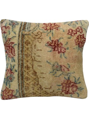 Zehra Abla Halı Vintage El Dokuma Dekoratif Halı Kırlent Yastık Kılıfı 6826