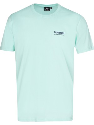 Hummel Trinar Erkek Turkuaz Yuvarlak Yaka Tişört