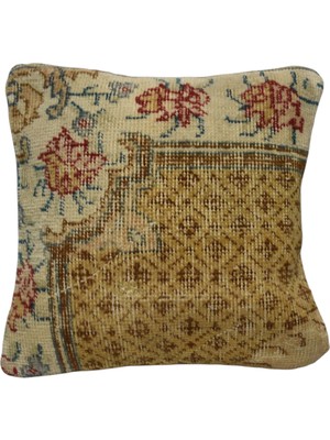 Zehra Abla Halı Vintage El Dokuma Dekoratif Halı Kırlent Yastık Kılıfı 6809