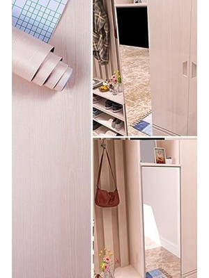 Şık Ahşap Görünümlü Yapışkanlı Folyo Tezgah Dolap Mobilya Kaplama Folyosu 1 Metre x 60 cm