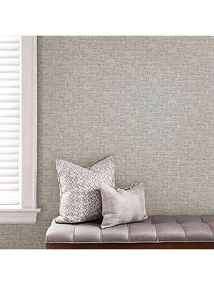 NU2873 Poplin Texture Peel & Stick Duvar Kağıdı, Gri