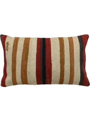 Kilim Antik El Dokuma Dekoratif Lumbar Kilim Kırlent Yastık Kılıfı 1301 - Yeni - Çok Renkli