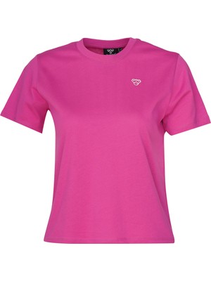 Hummel T-Ic Icona Regular Kadın Pembe Yuvarlak Yaka Tişört