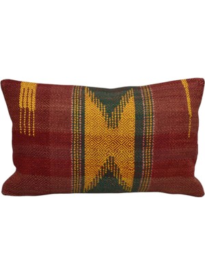 Kilim Antik El Dokuma Dekoratif Lumbar Kilim Kırlent Yastık Kılıfı 1297 - Yeni - Çok Renkli