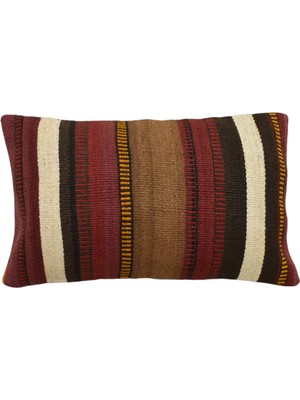 Kilim Antik El Dokuma Dekoratif Lumbar Kilim Kırlent Yastık Kılıfı 1286 - Yeni - Çok Renkli