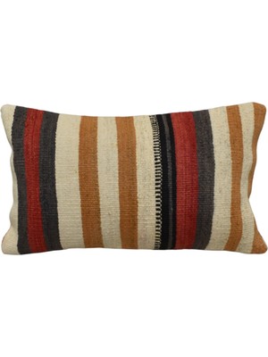 Kilim Antik El Dokuma Dekoratif Lumbar Kilim Kırlent Yastık Kılıfı 1307 - Yeni - Çok Renkli