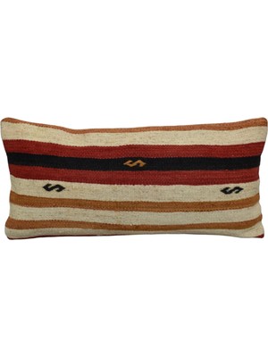Kilim Antik El Dokuma Dekoratif Lumbar Kilim Kırlent Yastık Kılıfı 1323 - Yeni - Çok Renkli