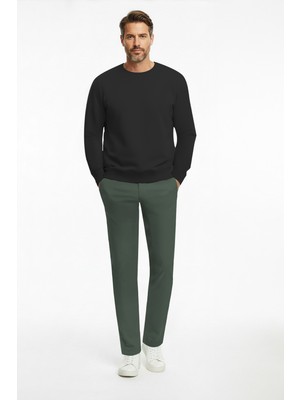 goffra Erkek Ultra Esnek Relaxed Beli Lastikli Jogger Pantolon Yeşil M702-R0433-01