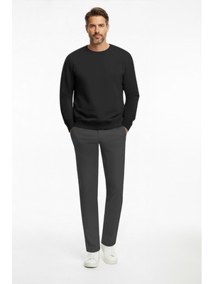 goffra Erkek Ultra Esnek Relaxed Beli Lastikli Jogger Pantolon Koyu Gri M702-R0433-02