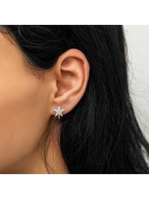 Costurera 925 Ayar Gümüş Yıldız Küpe