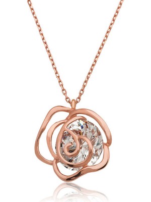 Costurera ​925 Ayar Gümüş Rose Gül Kadın Kolye