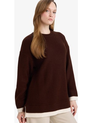 DeFacto Regular Fit Bisiklet Yaka Triko Kazak Tunik G7237AX25CW
