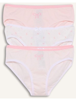 DeFacto %100 Pamuklu Desenli 3'lü Slip Külot Kız Çocuk E7069A825AU