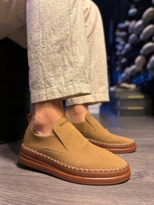 Elma Shop Bağcıksız Mevsimlik Süet Ayakkabı  Taba