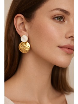 Altın Kaplama Sallantılı Çelik Küpe