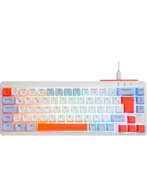 Acer Emachines, EAK810, Beyaz, USB Kablolu, Rainbow Backlight, Membran Renkli Tuşlar, Türkçe Q, 68 Tuşlu, Gaming Klavye