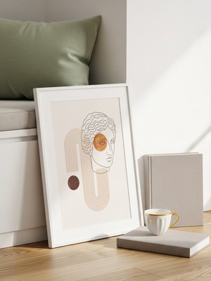 Fuart.Co Antik Çizgi Art Bohem Dijital Baskı Poster (Çerçevesiz) ARFU