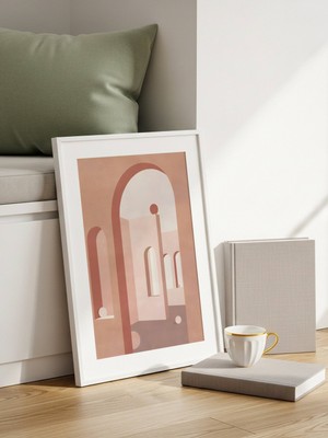Fuart.Co Pembe Avlu Art Bohem Dijital Baskı Poster (Çerçevesiz) ARFU