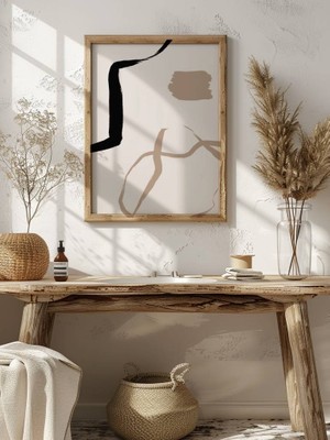 Fuart.Co Siyah Dalga Art Bohem Dijital Baskı Poster (Çerçevesiz) ARFU