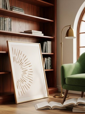 Fuart.Co Altın Fırça Art Bohem Dijital Baskı Poster (Çerçevesiz) ARFU