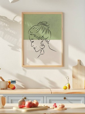 Fuart.Co Yeşil Kadın Art Bohem Dijital Baskı Poster (Çerçevesiz) ARFU