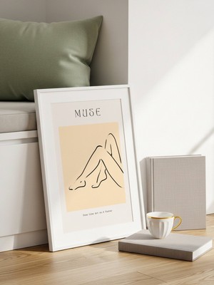 Fuart.Co Estetik Hatlar Art Bohem Dijital Baskı Poster (Çerçevesiz) ARFU