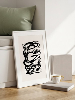 Fuart.Co Siyah Yumak Art Bohem Dijital Baskı Poster (Çerçevesiz) ARFU