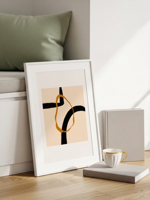 Fuart.Co Siyah Altın Art Bohem Dijital Baskı Poster (Çerçevesiz) ARFU