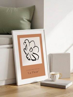 Fuart.Co Turuncu Bahçe Art Bohem Dijital Baskı Poster (Çerçevesiz) ARFU