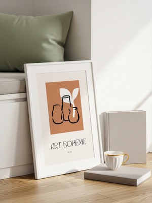 Fuart.Co Bohem Çömlekler Art Bohem Dijital Baskı Poster (Çerçevesiz) ARFU