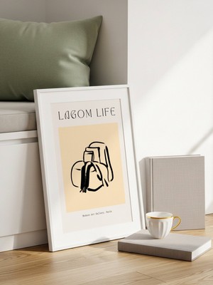 Fuart.Co Lagom Çantası Art Bohem Dijital Baskı Poster (Çerçevesiz) ARFU