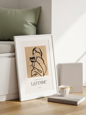 Fuart.Co Çiçekli Kadın Art Bohem Dijital Baskı Poster (Çerçevesiz) ARFU